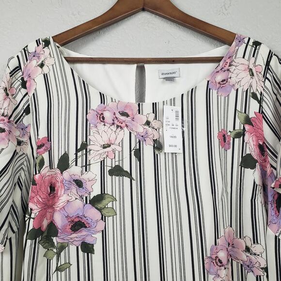 NEW! Avenue Floral Stripe Shift Dress - 18/20 - Picture 5 of 6